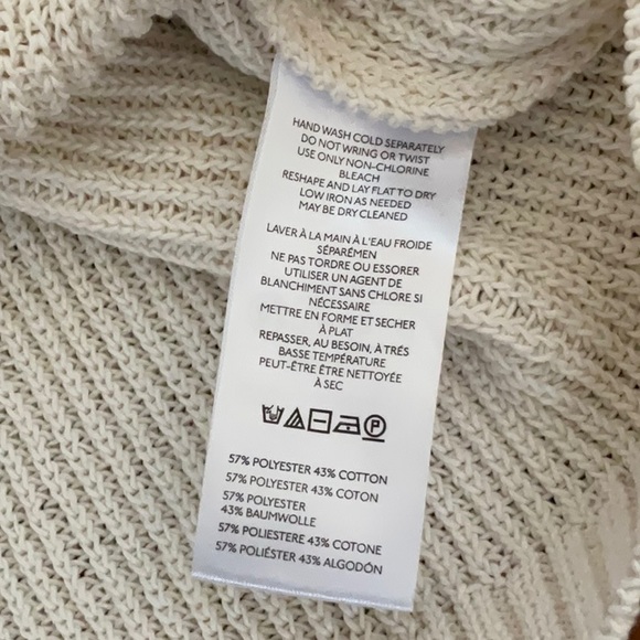 Anthropologie Maeve Short-Sleeve Button-Front Cardigan-Ivory-Large-NWT - Picture 7 of 7